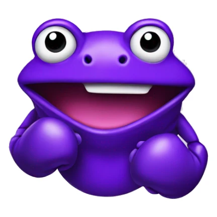 Purple frog wearing boxing gloves sticker