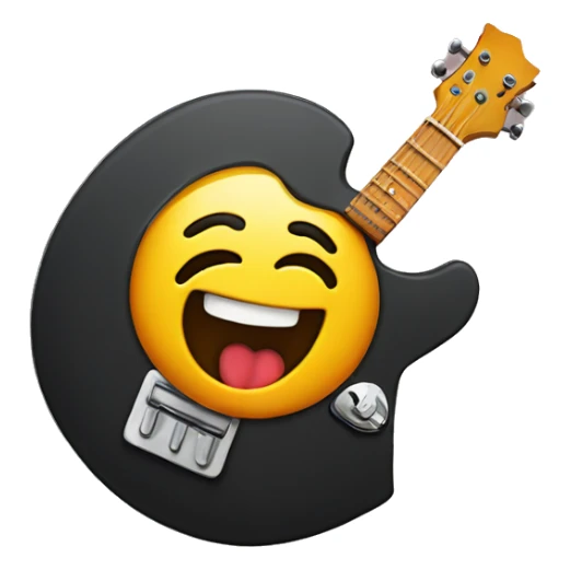 emoji with rocker sign and tongue swinging out sticker