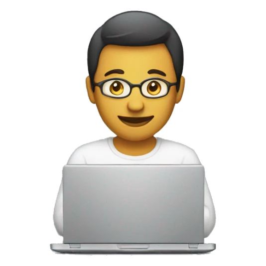 the person behind the laptop with an idea sticker