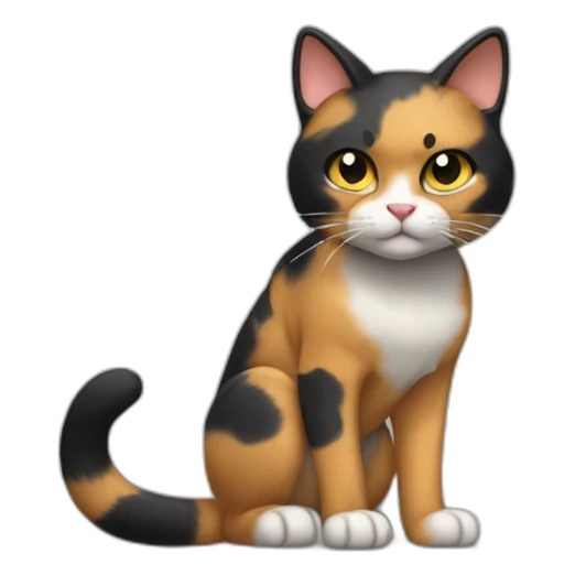 Halloween Meowscles is a buff anthropomorphic calico  cat  he has a shadow design with black  jeans sticker