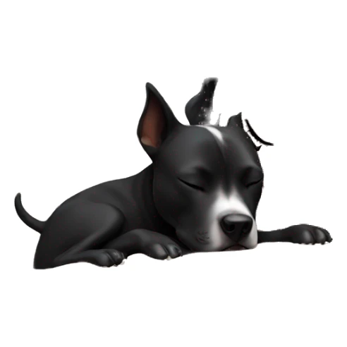 Girl sleeping with a black pitbull  sticker