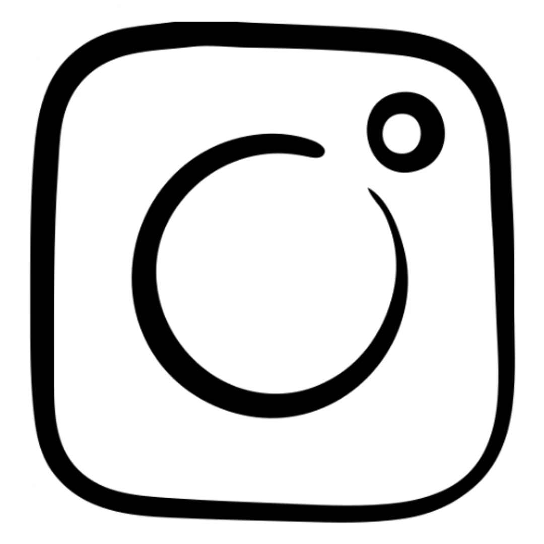 Instagram logo in minimalist icon style, simple lines, no fill sticker