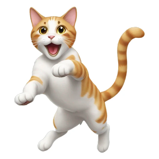 Cat jumping sticker