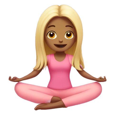 A long-haired girl does yoga in a pink suit sticker