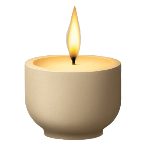 candle in beige concrete ridged vessel sticker