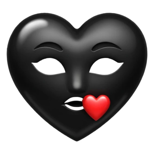 Kiss heart black sticker