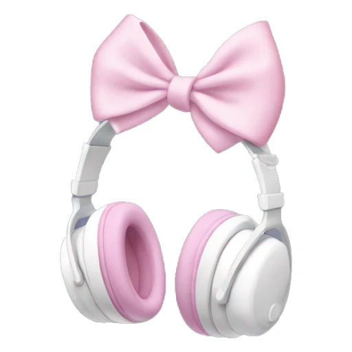 white imax headphones with light pink bows sticker