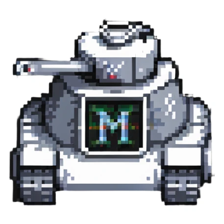 tank with the letter M written on it sticker