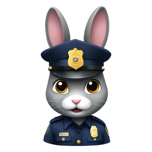 Bunny as a police officer  sticker