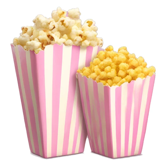 light pink popcorn box and light yellow popcorn sticker
