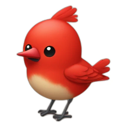 Un oiseau rouge avec de très grande pâte sticker