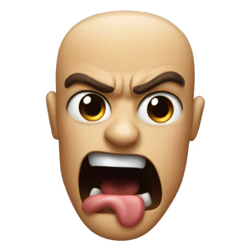 angry and sticking their tongue out  sticker