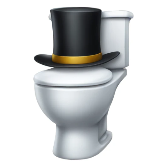 Toilet wearing a tophat sticker