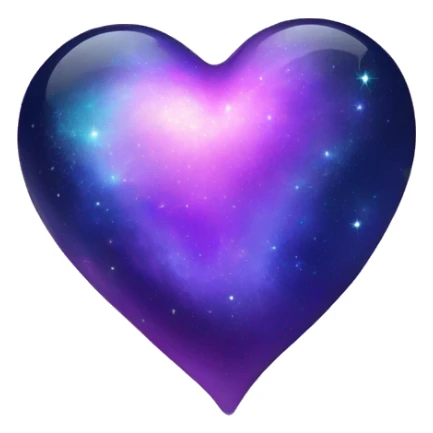 sparkly indigo-lilac-gradient iridescent nebula heart sticker