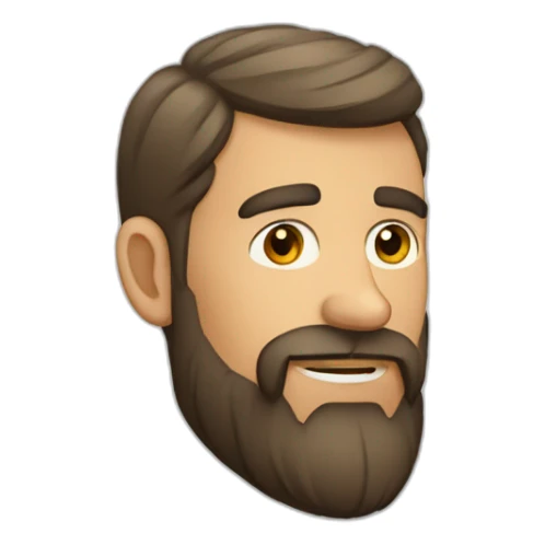 hombre alto moreno con la cara ovalada y con barba sticker