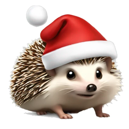 hedgehog with santa clais hat sticker