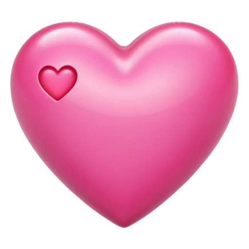 Apple-style 3D emoji of a shiny pimk  heart, smooth and glossy surface, simple and elegant design, no background. sticker