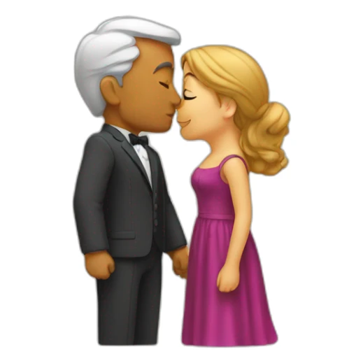 Man and wife kiss sticker