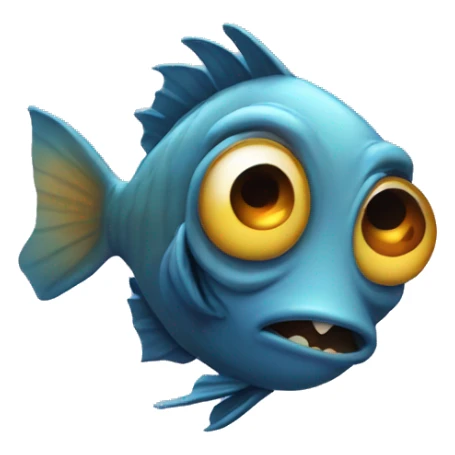 scared fish sticker