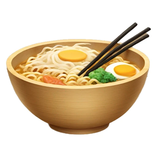 wooden bowl of ramen sticker