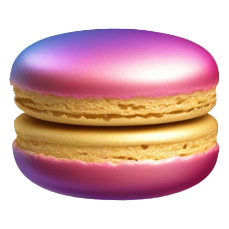 Realistic metallic gold macaroon with gradient colorful filling  sticker