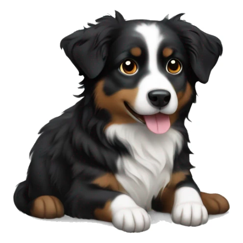 Small black australian shepherd dog Christmas tree sticker