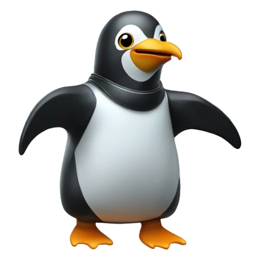 flying penguin wearing a puffy radiation suit  sticker