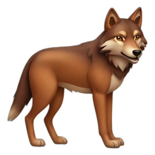 Brown and red wolf sticker