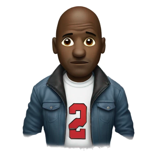 Michael Jordan in a jacket holds his head and is sad sticker
