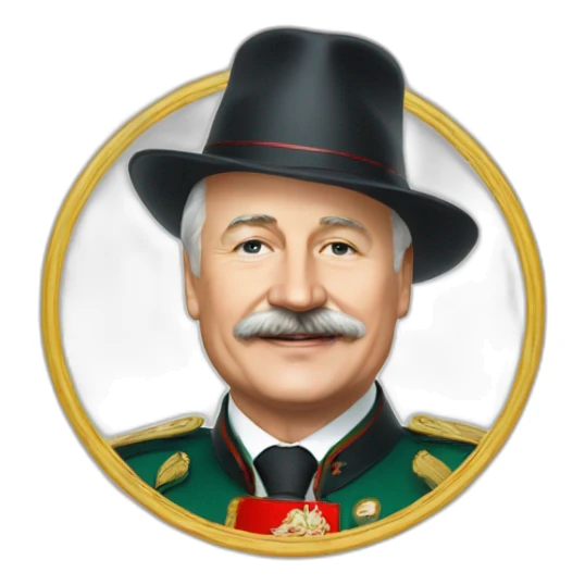 Emoji of President Lukashenko in a magic hat sticker