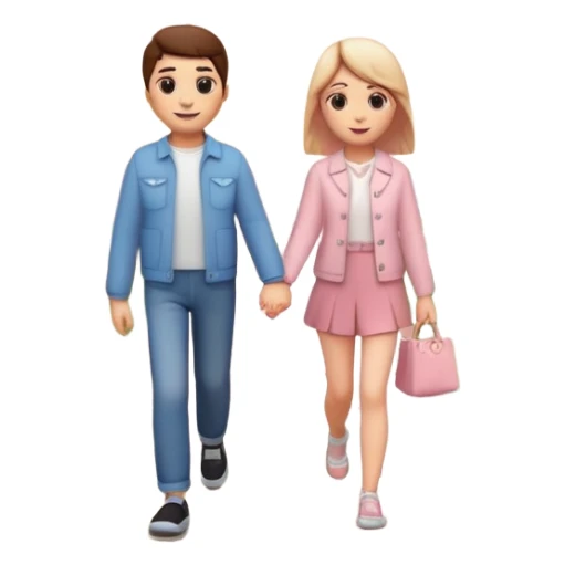 3D emoji-style of two roads merging into one 💞, with cherry blossoms 🌸, floating hearts 💕, soft sunset sky 🌅, and a couple walking hand-in-hand 👩‍❤️‍👨. Romantic and aesthetic vibe sticker