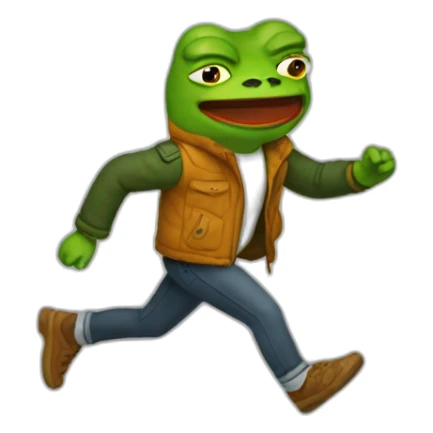 Pepe running new jacket sticker