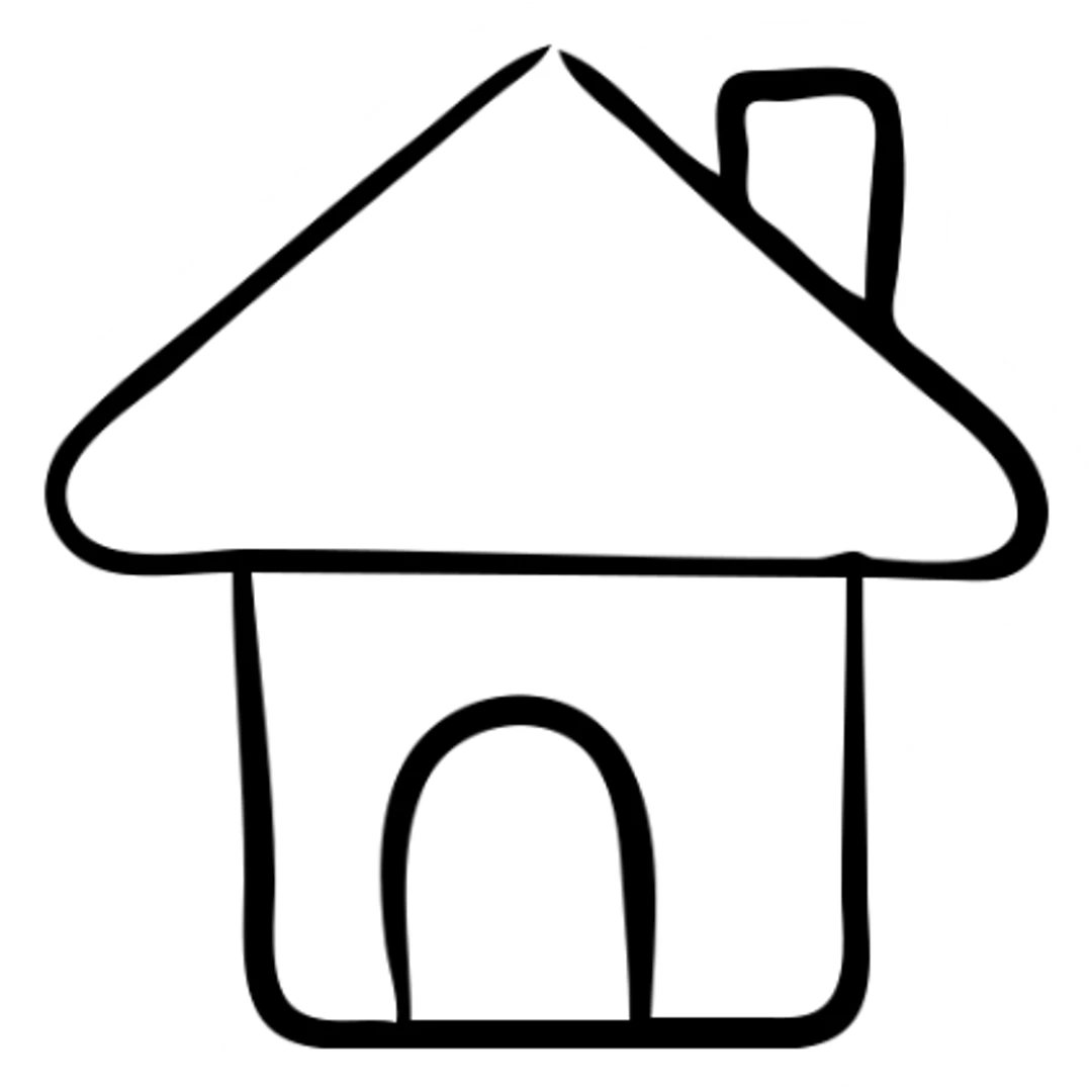 Simple house with a roof and door sticker