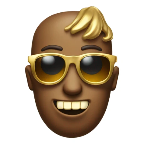 Poop emoji with gold teeth and gold sunglasses  sticker