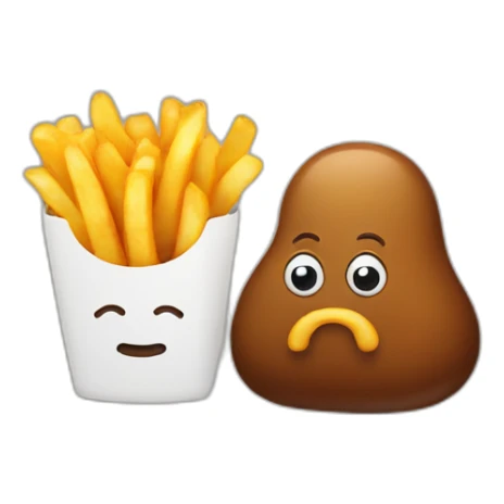poo and fries sticker