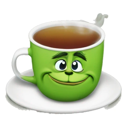 Create the grinch by drinking a cup of tea with ice sticker