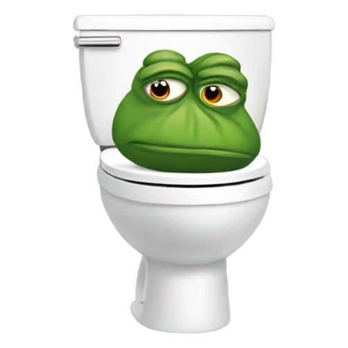 pepe sticking his head of of a toilet sticker
