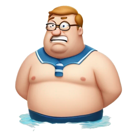 Sweaty peter griffin swimming sticker
