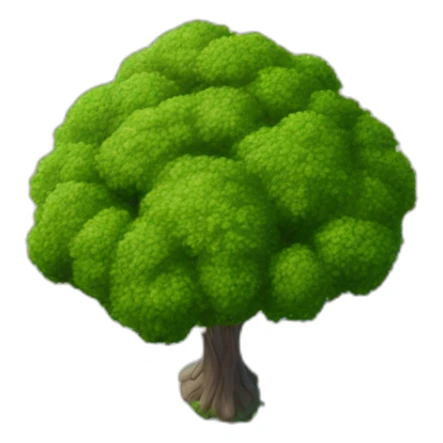 Tree as seen from the sky, looked down from the top, simplified and photorrealistic sticker