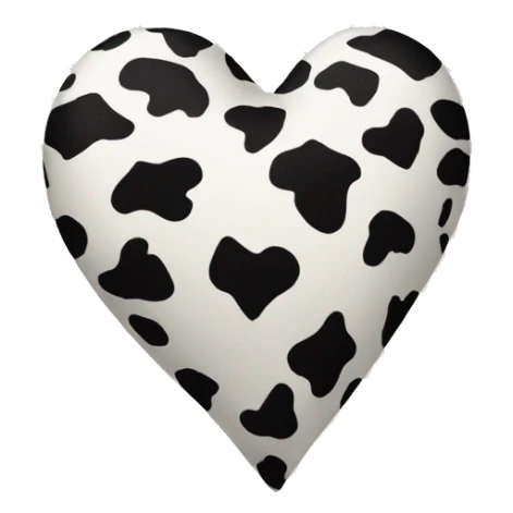 Cow print heart sticker