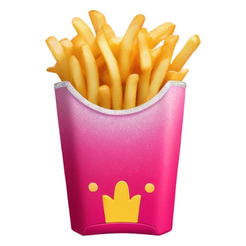 Pink ombre McDonald’s fries with glitter  sticker
