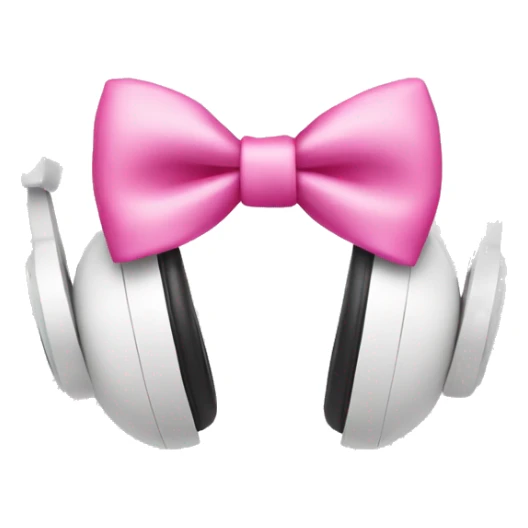 White headphones with pink bows sticker
