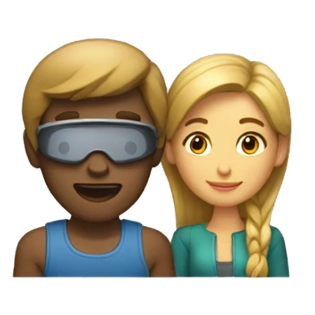 Un chico con una chica viendo una película sticker