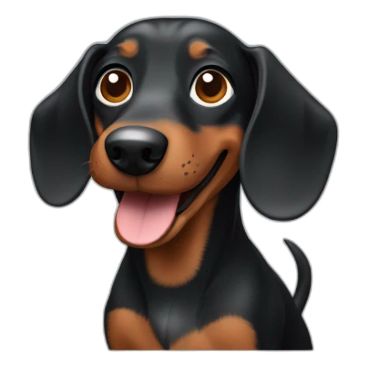 A happy black and brown dachshund dog. sticker