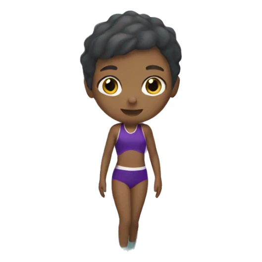 white swimmer with purple dress sticker