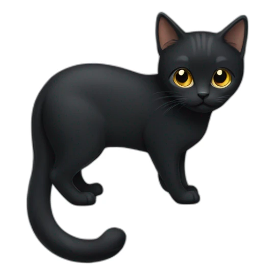 tailless-black-cat-body sticker