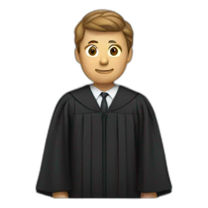 man standing up in lawyer's gown sticker
