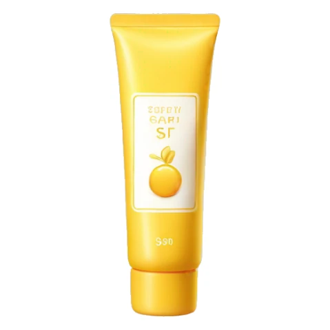tube of spf cream in yellow color  sticker