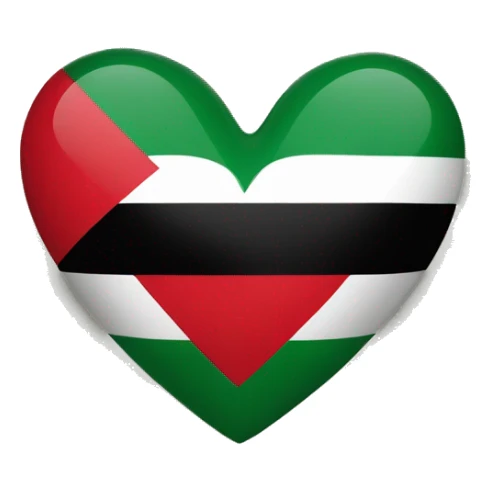 Heart with Colours of the palestinian flag sticker