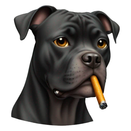 Black pitbul smoking a cigarette sticker